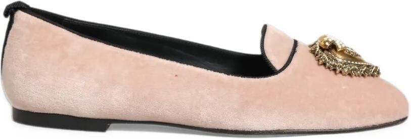 Dolce & Gabbana Devotion heart-plaque loafers Roze