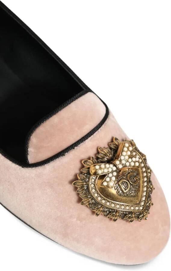 Dolce & Gabbana Devotion heart-plaque loafers Roze - Foto 5