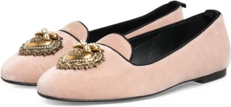 Dolce & Gabbana Devotion heart-plaque loafers Roze - Foto 4
