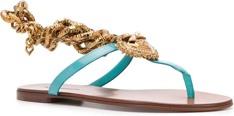 Dolce & Gabbana Devotion leren sandalen Blauw - Foto 4