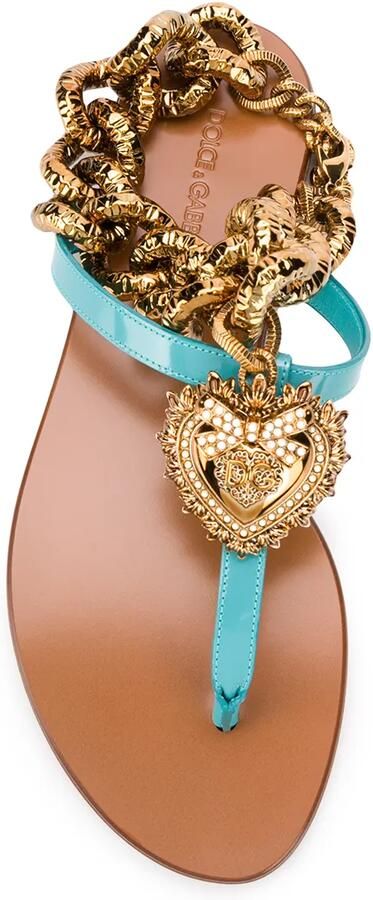 Dolce & Gabbana Devotion leren sandalen Blauw - Foto 3