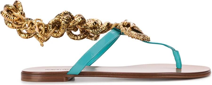 Dolce & Gabbana Devotion leren sandalen Blauw