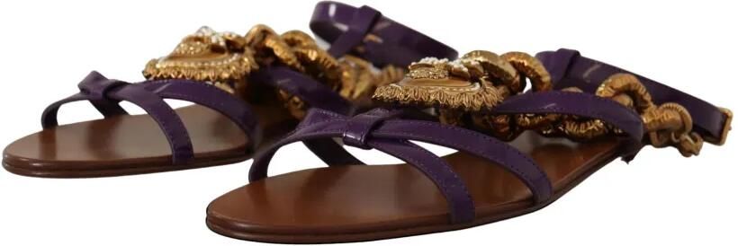 Dolce & Gabbana Devotion sandalen verfraaid met ketting Bruin - Foto 4