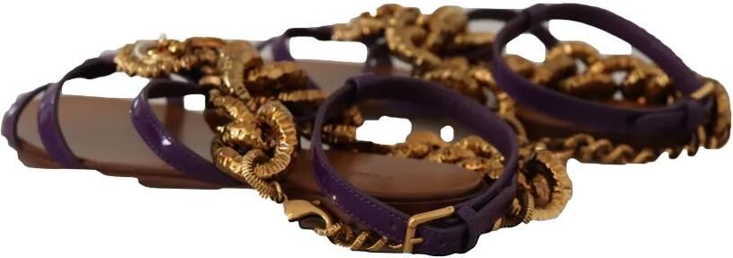 Dolce & Gabbana Devotion sandalen verfraaid met ketting Bruin - Foto 3