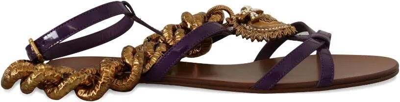 Dolce & Gabbana Devotion sandalen verfraaid met ketting Bruin - Foto 5