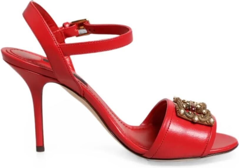 Dolce & Gabbana DG Amore sandalen verfraaid met parels Rood