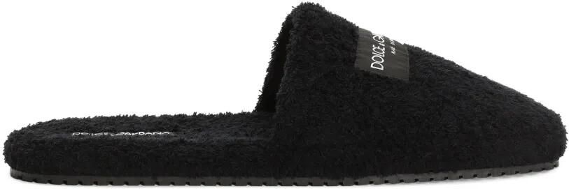 Dolce & Gabbana DG Hotel badstof slippers Zwart
