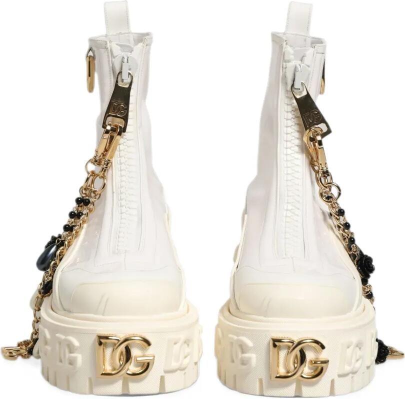 Dolce & Gabbana DG logo-plaque charm-detail ankle boots Wit - Foto 2