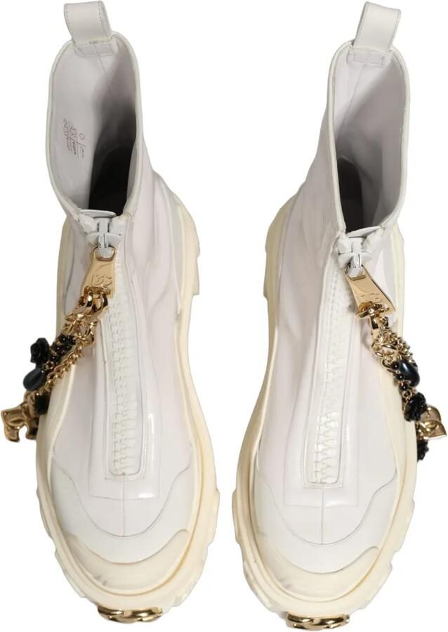Dolce & Gabbana DG logo-plaque charm-detail ankle boots Wit - Foto 3