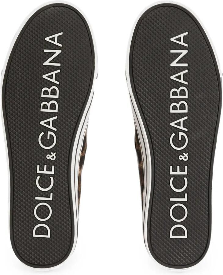 Dolce & Gabbana DG Sailing canvas sneakers met luipaard-print Beige - Foto 2