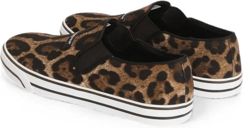 Dolce & Gabbana DG Sailing canvas sneakers met luipaard-print Beige - Foto 5