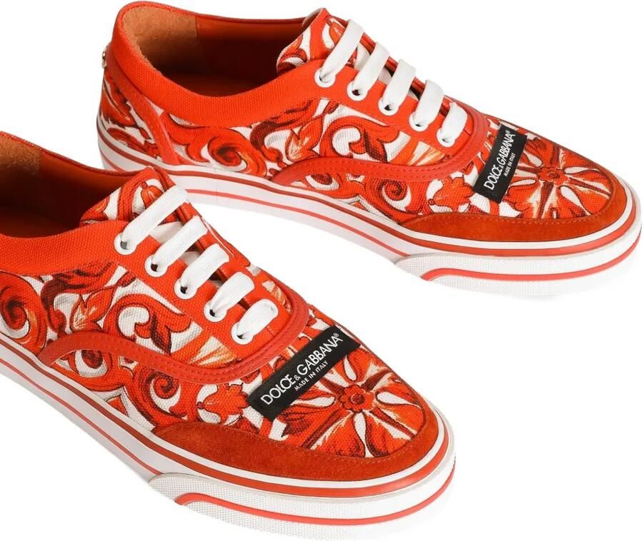 Dolce & Gabbana DG Sailing canvas sneakers met majolica-print Rood - Foto 2