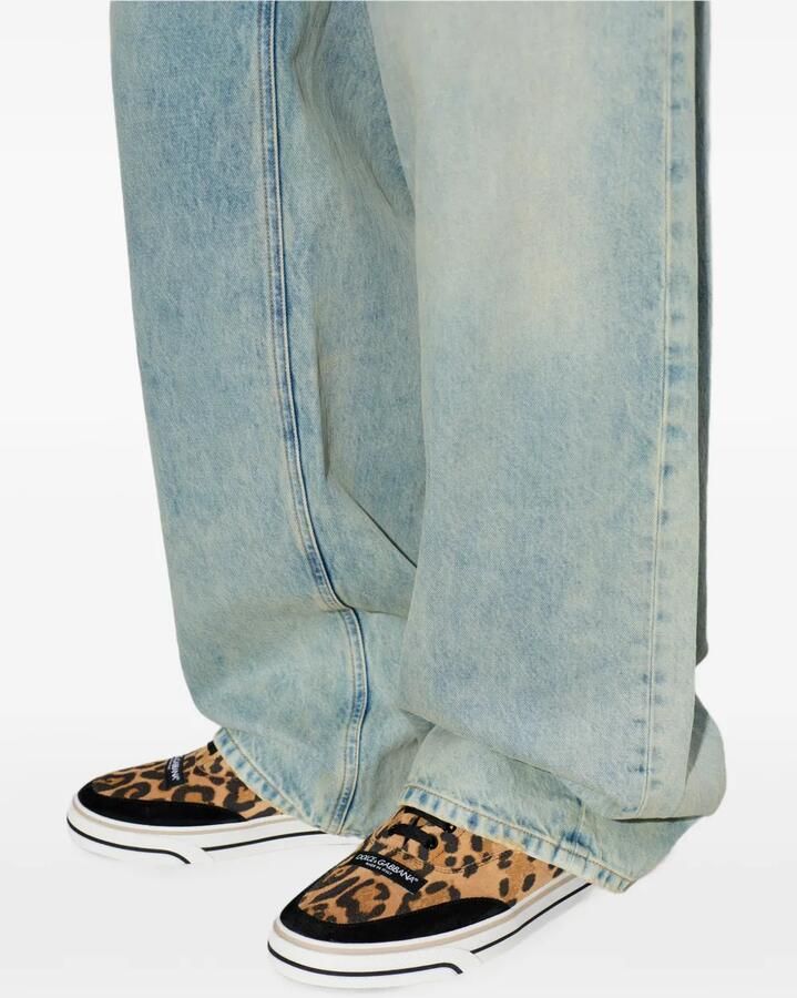 Dolce & Gabbana DG Sailing kalfsleren sneakers met luipaard-print Bruin - Foto 2