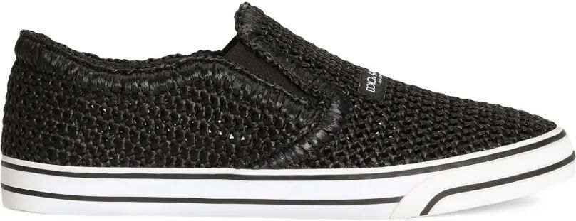 Dolce & Gabbana DG Sailing raffia sneakers Zwart