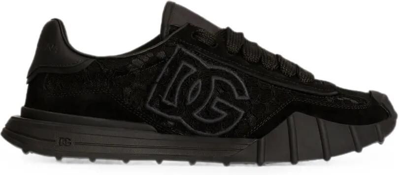 Dolce & Gabbana DG sneakers met kanten vlak Zwart