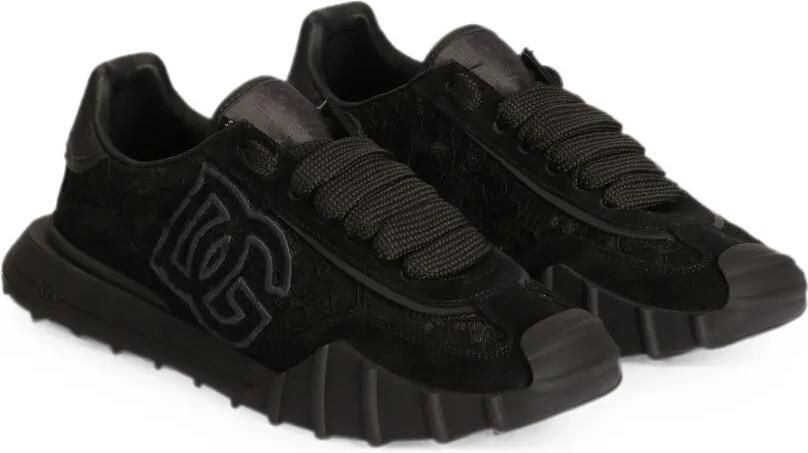 Dolce & Gabbana DG sneakers met kanten vlak Zwart - Foto 2