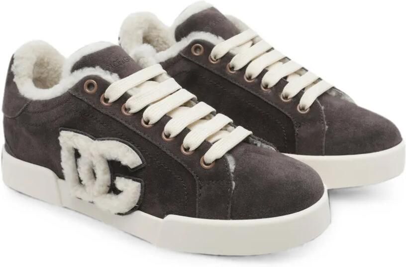 Dolce & Gabbana DG sneakers met lammy afwerking en logo Grijs - Foto 3