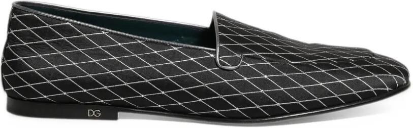 Dolce & Gabbana diamond-stitched slip-on loafers Zwart