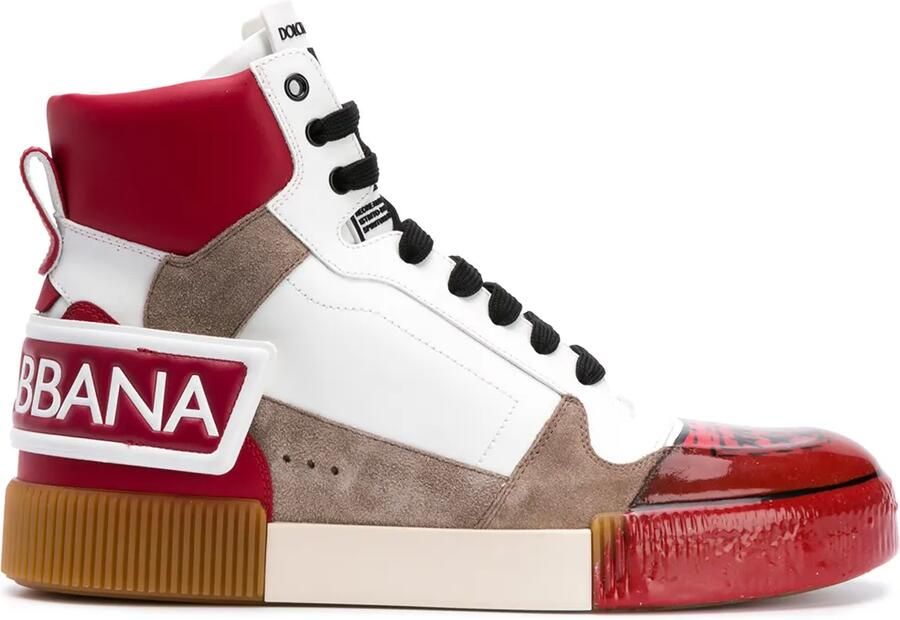 Dolce & Gabbana DNA high-top sneakers WHITE RED
