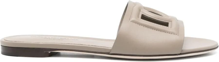 Dolce & Gabbana DNA leren sandalen met DG-logo Grijs