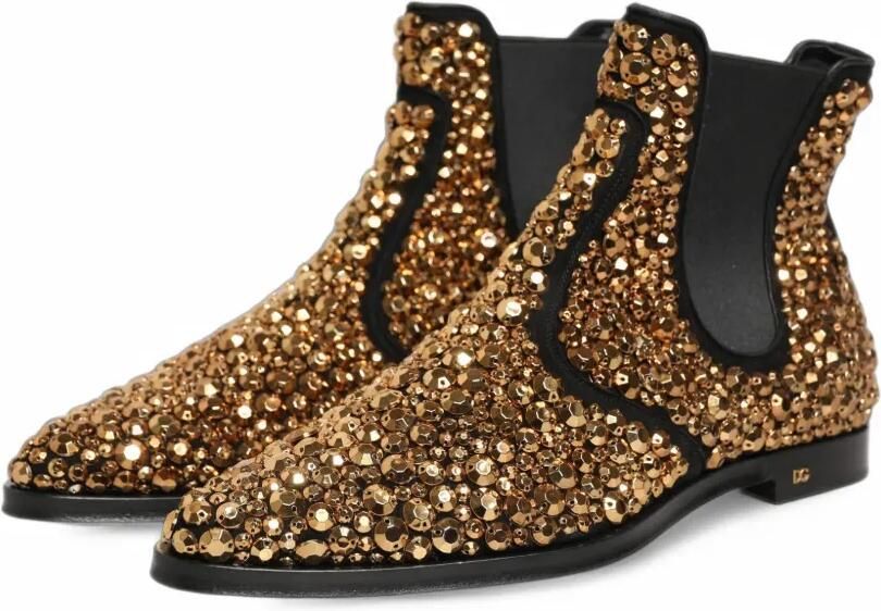Dolce & Gabbana embellished Chelsea ankle boots Goud - Foto 5