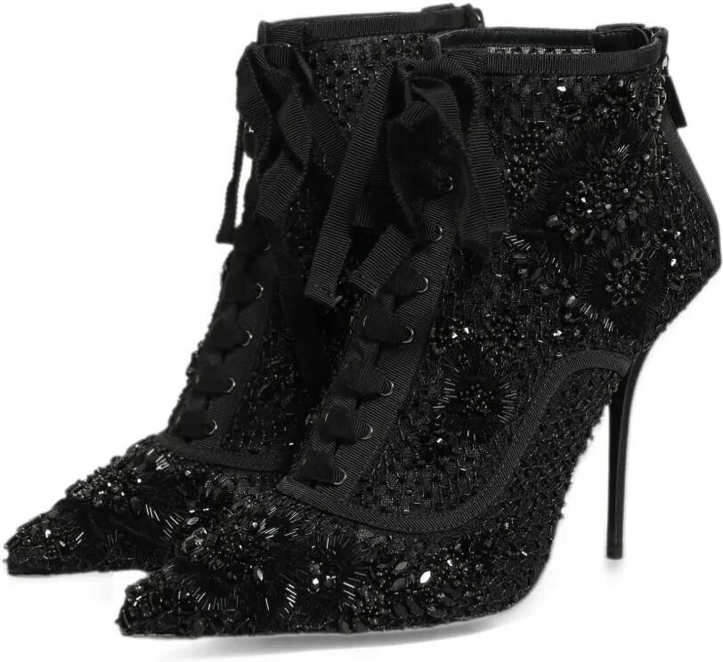 Dolce & Gabbana embellished mesh ankle boots Zwart - Foto 5
