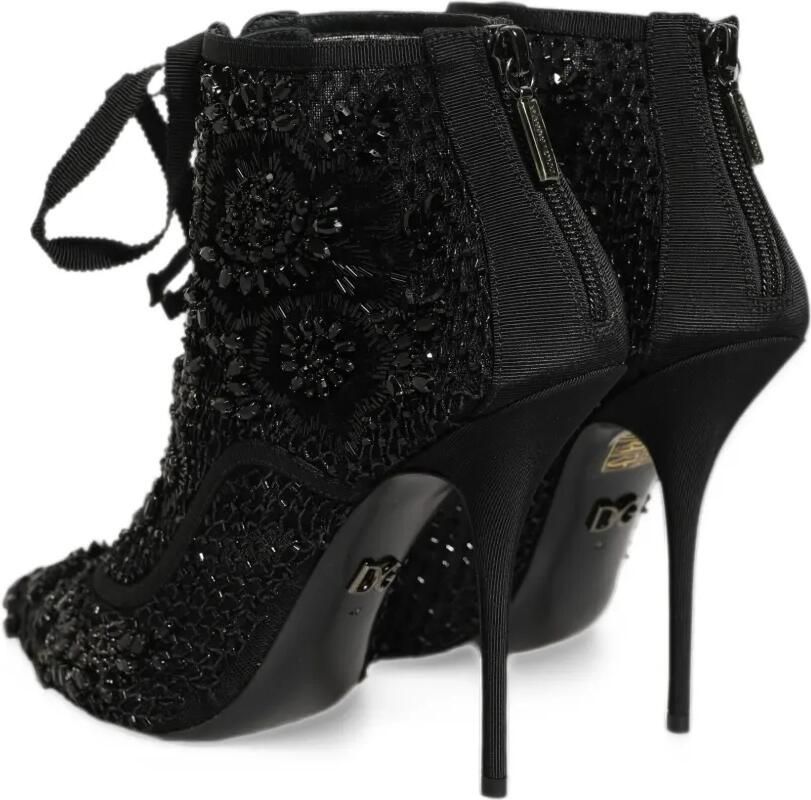 Dolce & Gabbana embellished mesh ankle boots Zwart - Foto 3