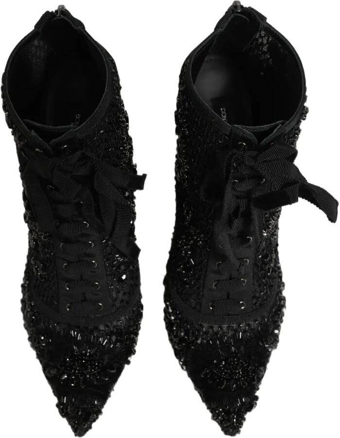 Dolce & Gabbana embellished mesh ankle boots Zwart - Foto 4