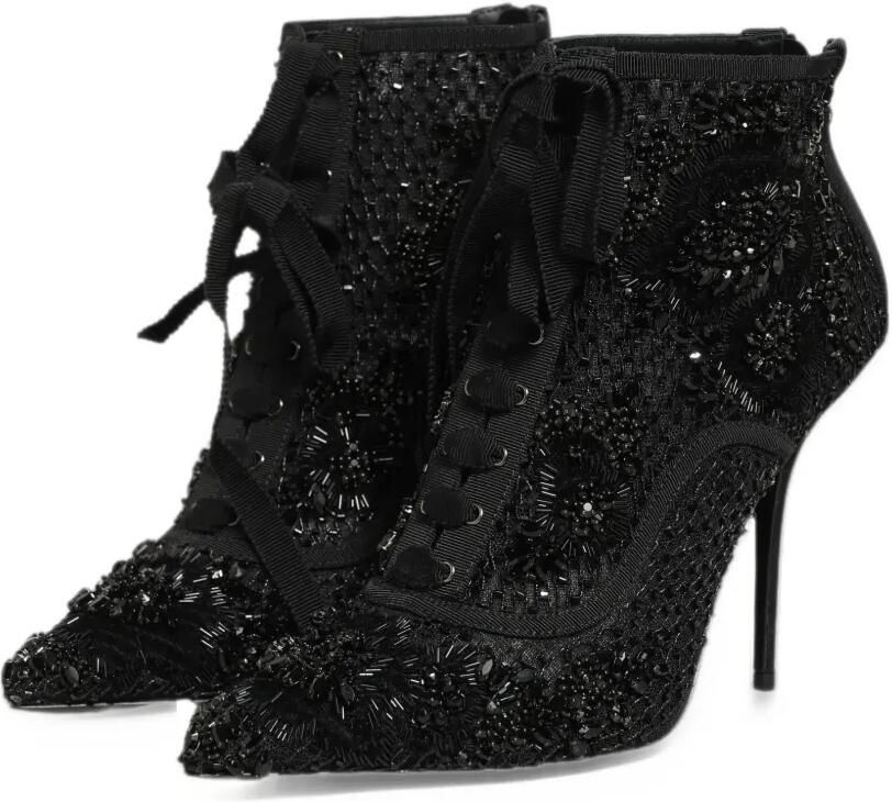 Dolce & Gabbana embellished mesh ankle boots Zwart - Foto 3