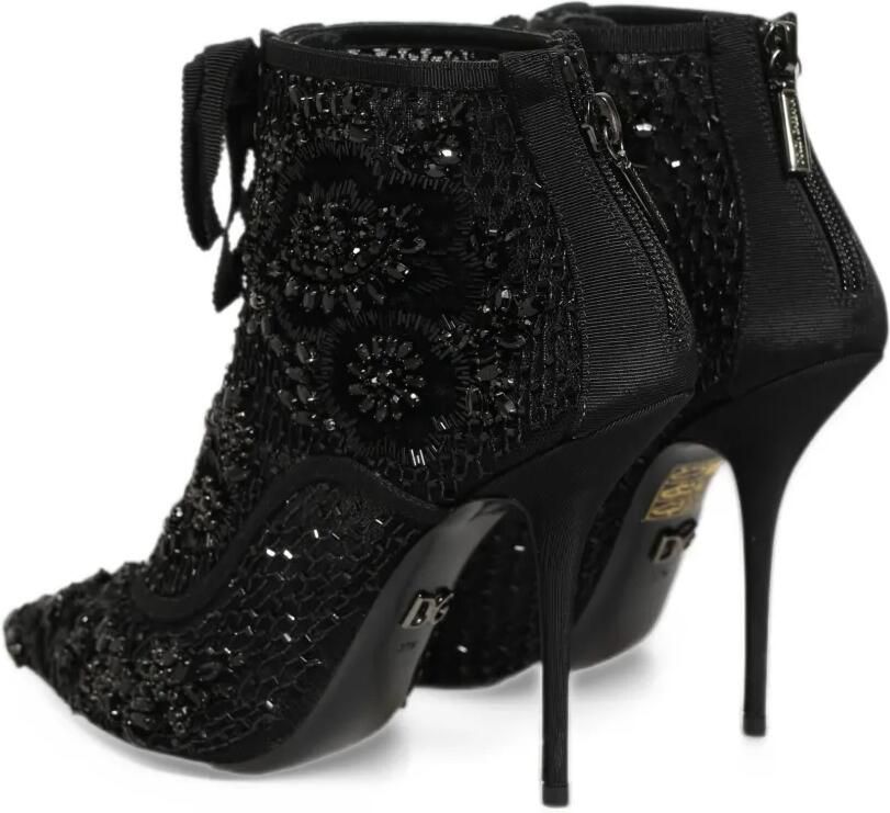 Dolce & Gabbana embellished mesh ankle boots Zwart - Foto 2