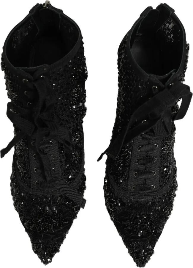 Dolce & Gabbana embellished mesh ankle boots Zwart - Foto 4