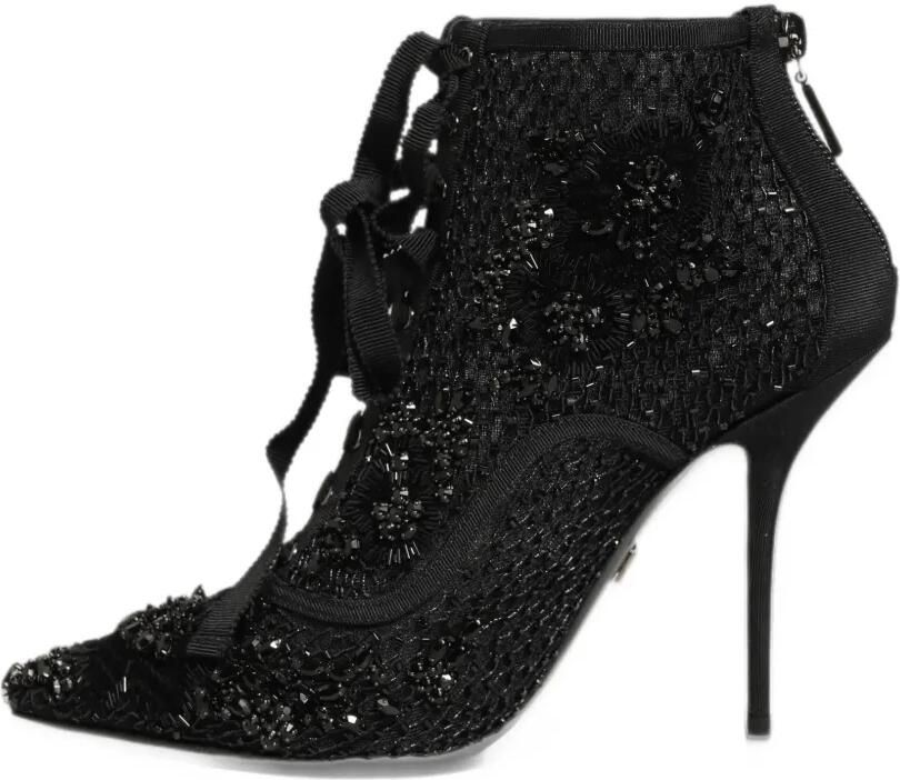 Dolce & Gabbana embellished mesh ankle boots Zwart - Foto 5