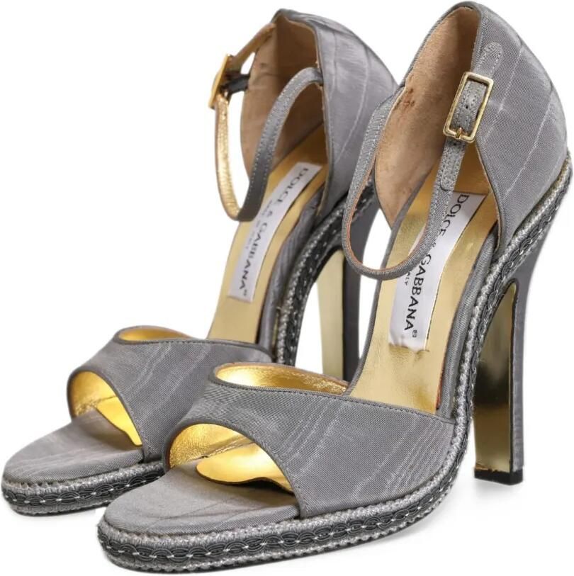 Dolce & Gabbana embroidered ankle-strap sandals Grijs - Foto 3