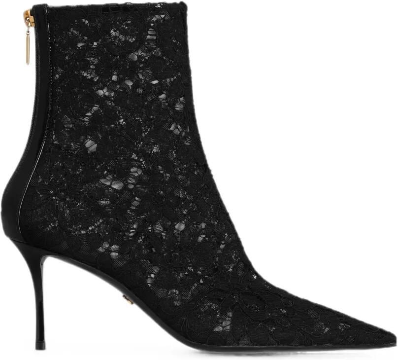Dolce & Gabbana Enkellaarzen met kant Zwart