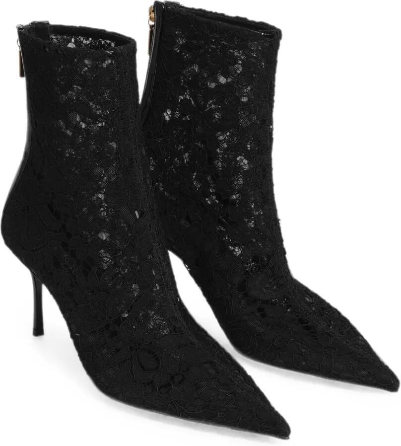 Dolce & Gabbana Enkellaarzen met kant Zwart - Foto 2