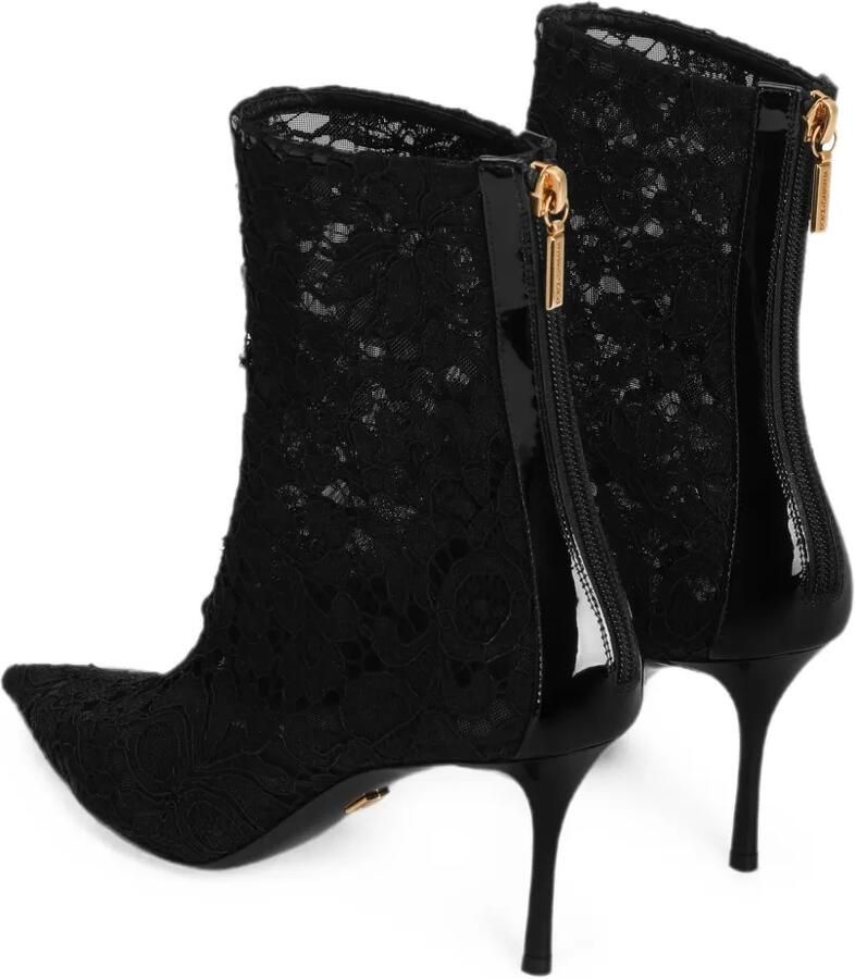 Dolce & Gabbana Enkellaarzen met kant Zwart - Foto 3