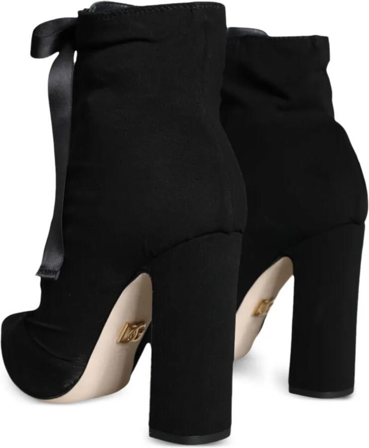 Dolce & Gabbana Enkellaarzen met lint en veters Zwart - Foto 4