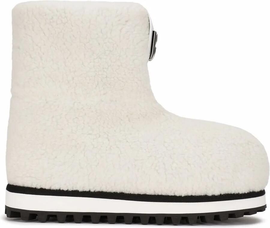 Dolce & Gabbana Enkellaarzen met logopatch Wit