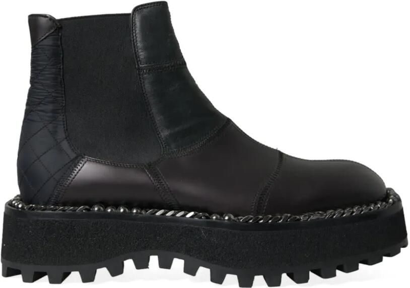 Dolce & Gabbana Enkellaarzen met plateauzool Zwart