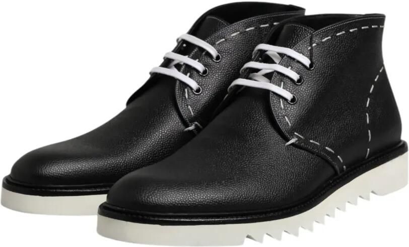 Dolce & Gabbana Enkellaarzen met stikseldetail en chunky zool Zwart - Foto 4