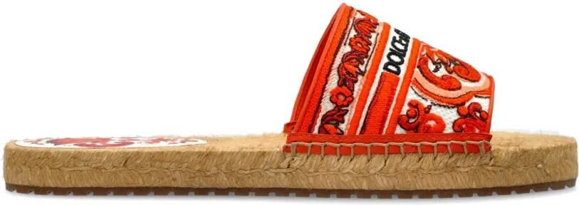 Dolce & Gabbana Espadrilles met geborduurd logo Oranje