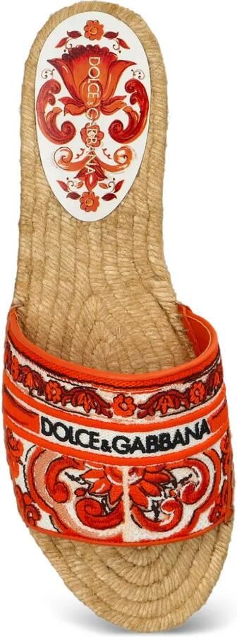 Dolce & Gabbana Espadrilles met geborduurd logo Oranje - Foto 3