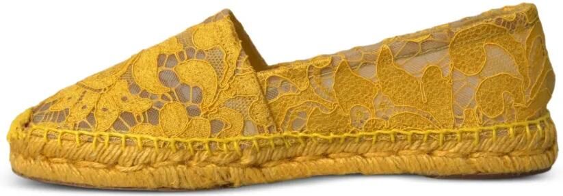 Dolce & Gabbana Espadrilles met kant Geel - Foto 4
