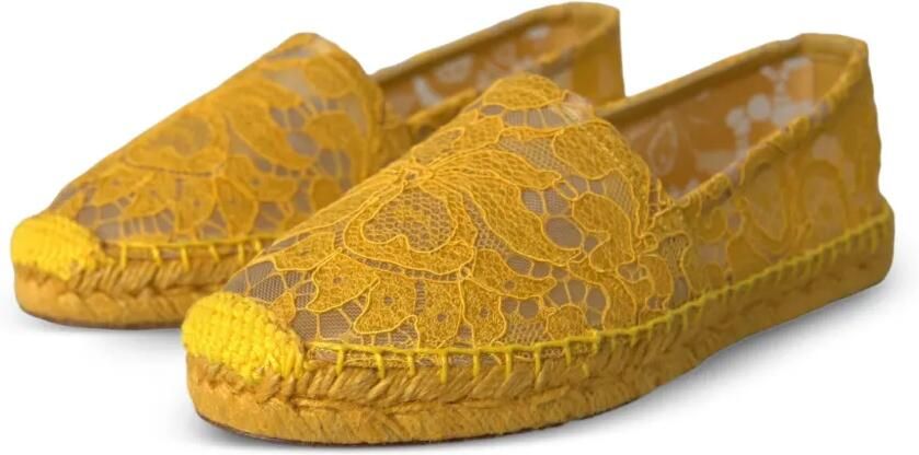 Dolce & Gabbana Espadrilles met kant Geel - Foto 5
