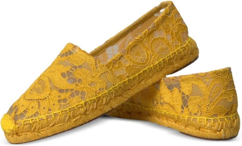 Dolce & Gabbana Espadrilles met kant Geel - Foto 2