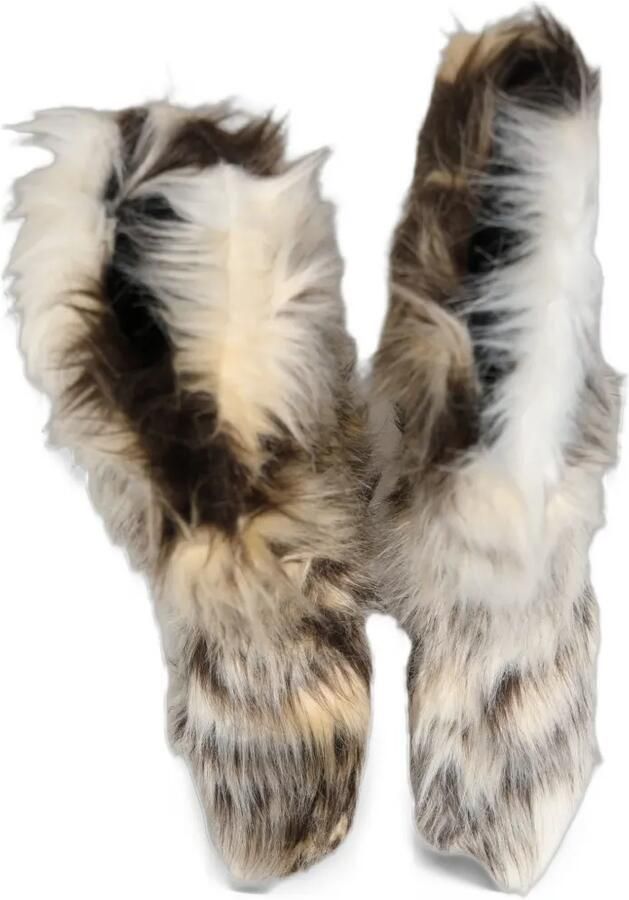 Dolce & Gabbana faux-fur knee-high boots Beige - Foto 4