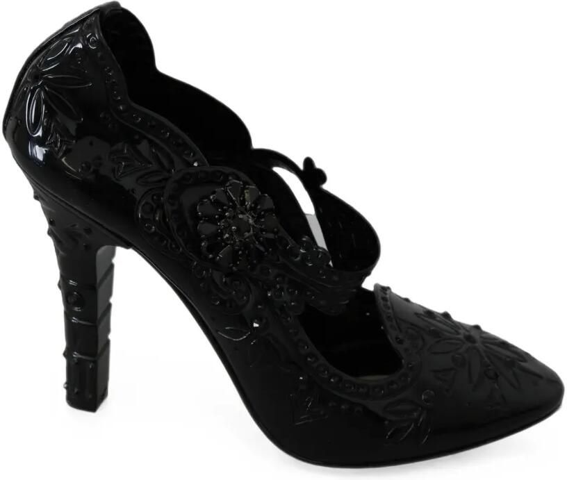 Dolce & Gabbana Pumps verfraaid met kristallen en bloemen-reliëf Zwart