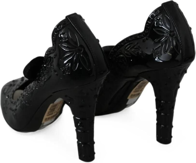 Dolce & Gabbana Pumps verfraaid met kristallen en bloemen-reliëf Zwart - Foto 4