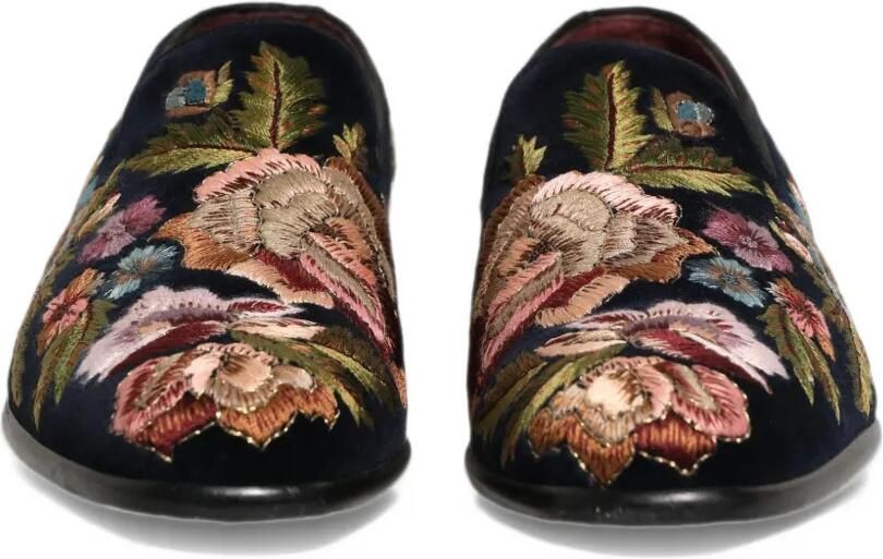 Dolce & Gabbana floral-embroidered velvet loafers Zwart - Foto 3