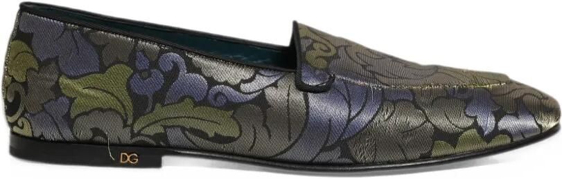 Dolce & Gabbana floral-jacquard loafers Goud